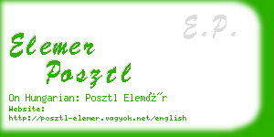 elemer posztl business card